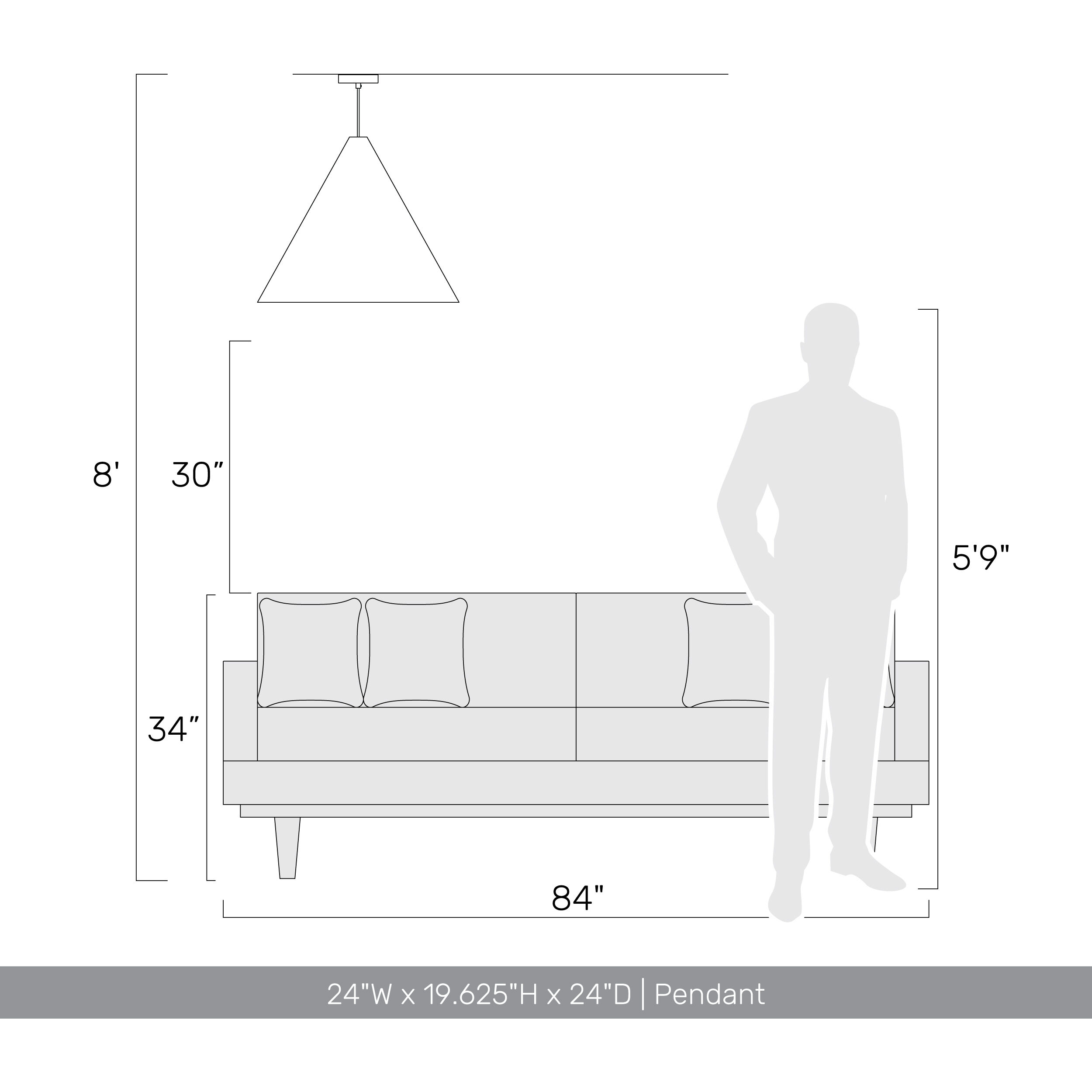 Conique Pendant Ceiling Light in Dark Walnut