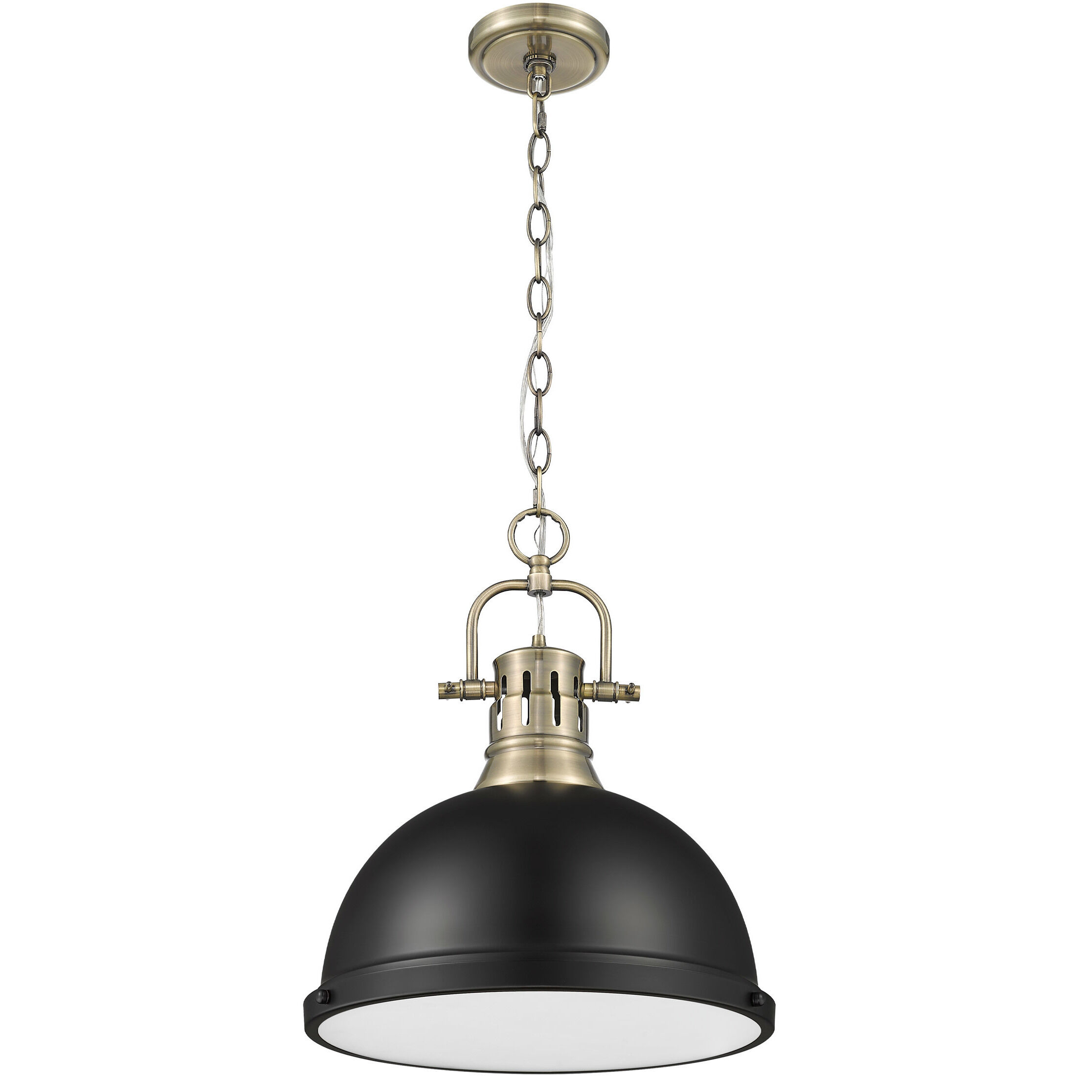 Yep Duncan Pendant Ceiling Light in Aged Brass, Matte Black, Large