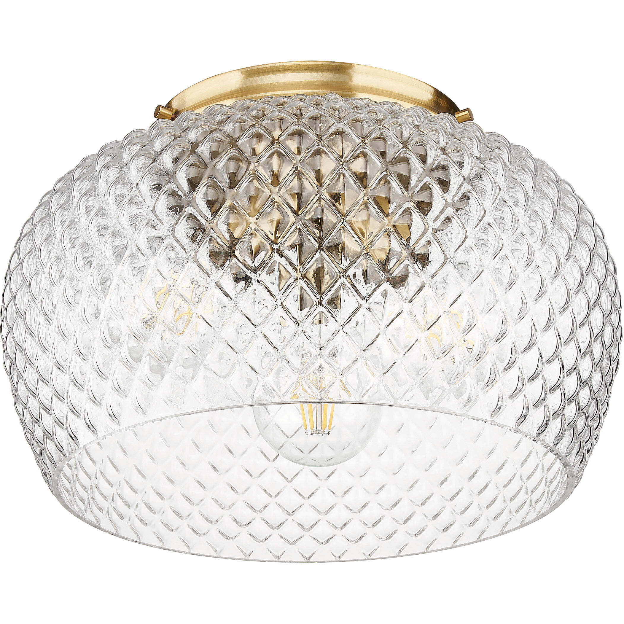 Adeline 3 Light 14 inch Modern Brushed Gold Flush Mount Ceiling Light