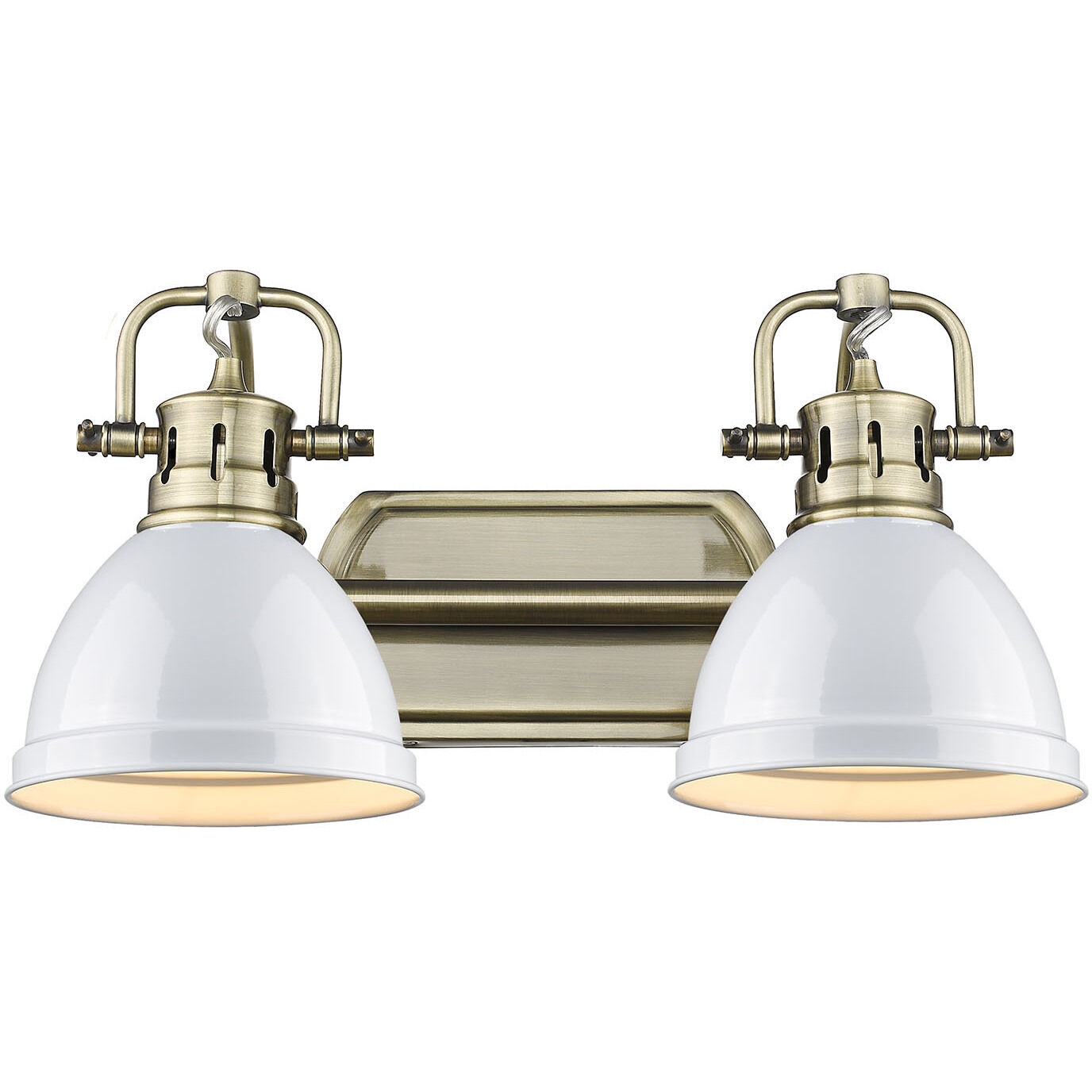 Yep Duncan Vanity Wall Light in Aged Brass, White