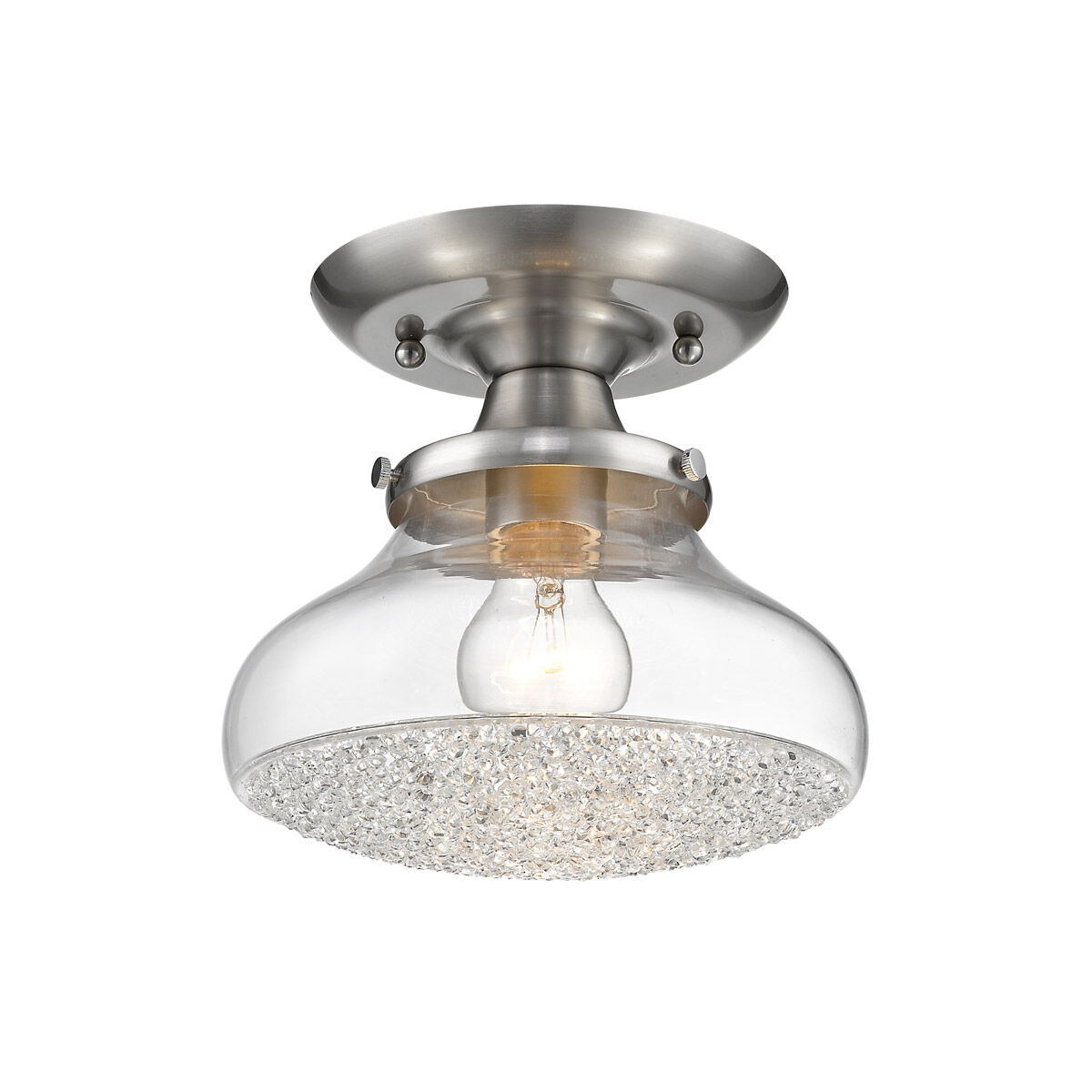 Golden Lighting 3417 SF PW CC Asha 1 Light 8 inch Pewter Semi
