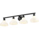 Carver 4 Light 36 inch Matte Black Bath Vanity Light Wall Light