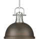 Yep Duncan 1 Light 14 inch Pewter Pendant Ceiling Light in Rubbed Bronze