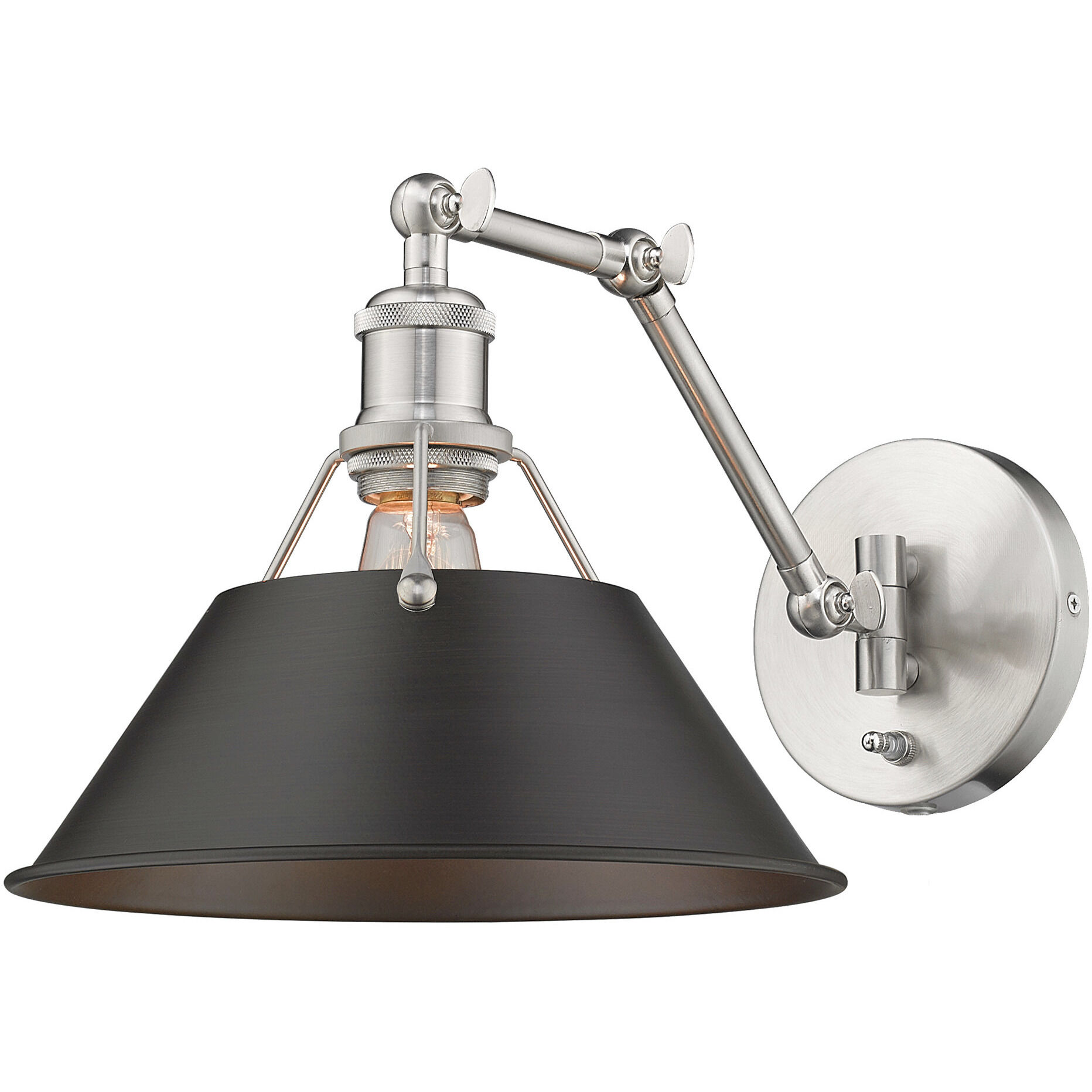 Yep Orwell 1 Light 10 inch Pewter Swing Arm Wall Lamp Wall Light in Rubbed Bronze, Adjustable