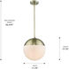 Dixon 1 Light 11.75 inch Aged Brass Pendant Ceiling Light, Large