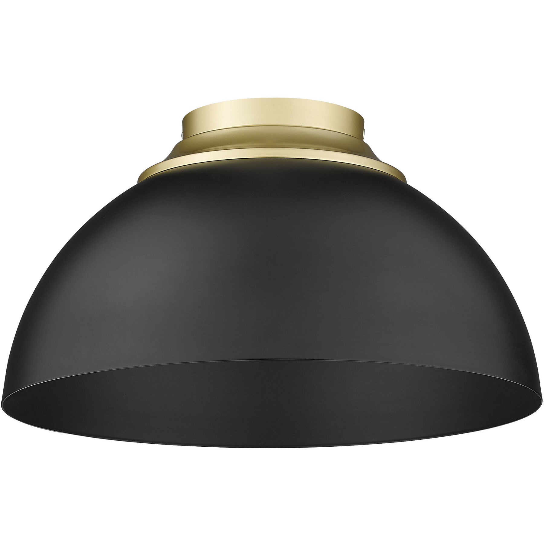 Yep Zoey 3 Light 13.75 inch Olympic Gold Flush Mount Ceiling Light in Matte Black