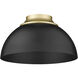 Yep Zoey 3 Light 13.75 inch Olympic Gold Flush Mount Ceiling Light in Matte Black