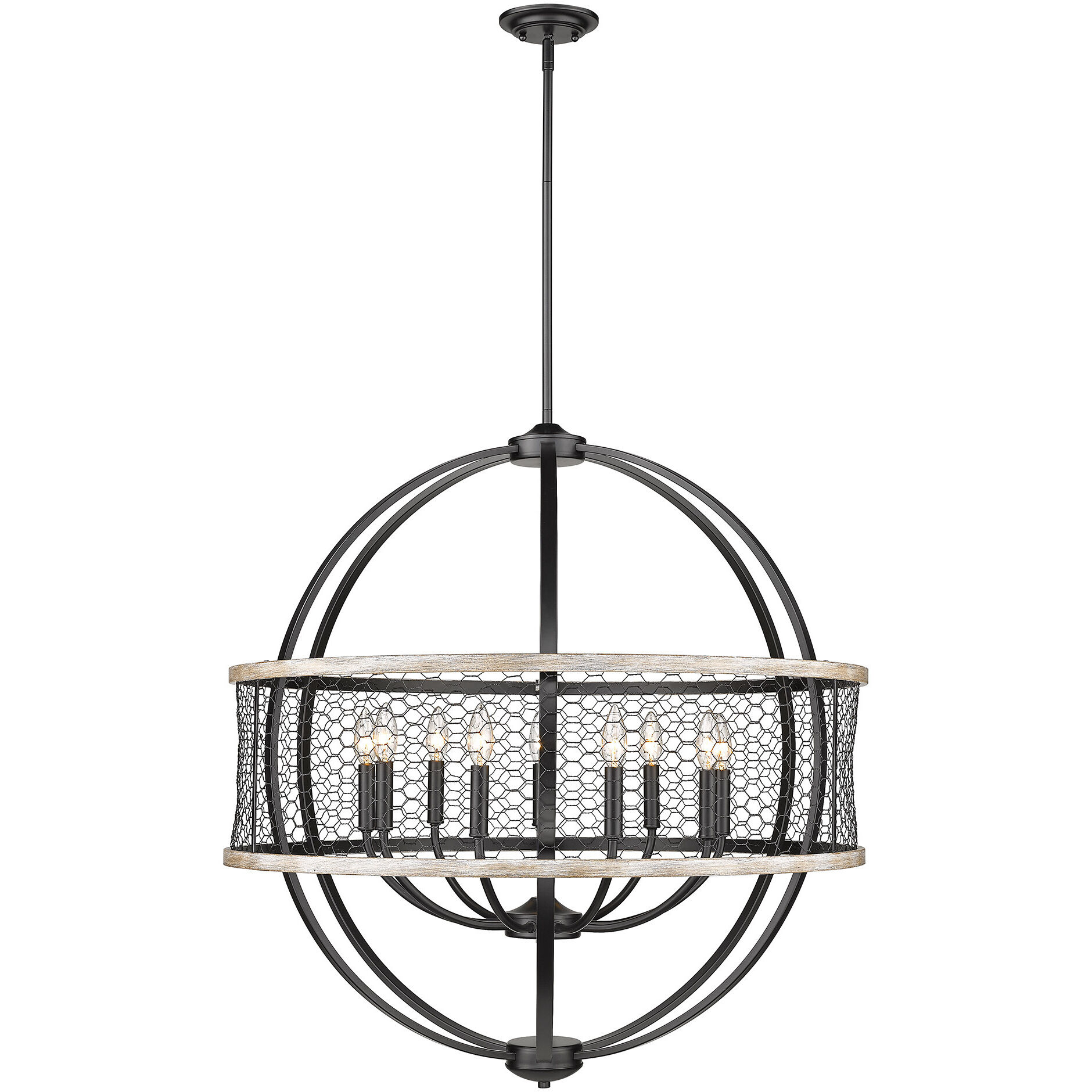 Roost 32.63 inch 60.00 watt Matte Black Chandelier Ceiling Light, Large