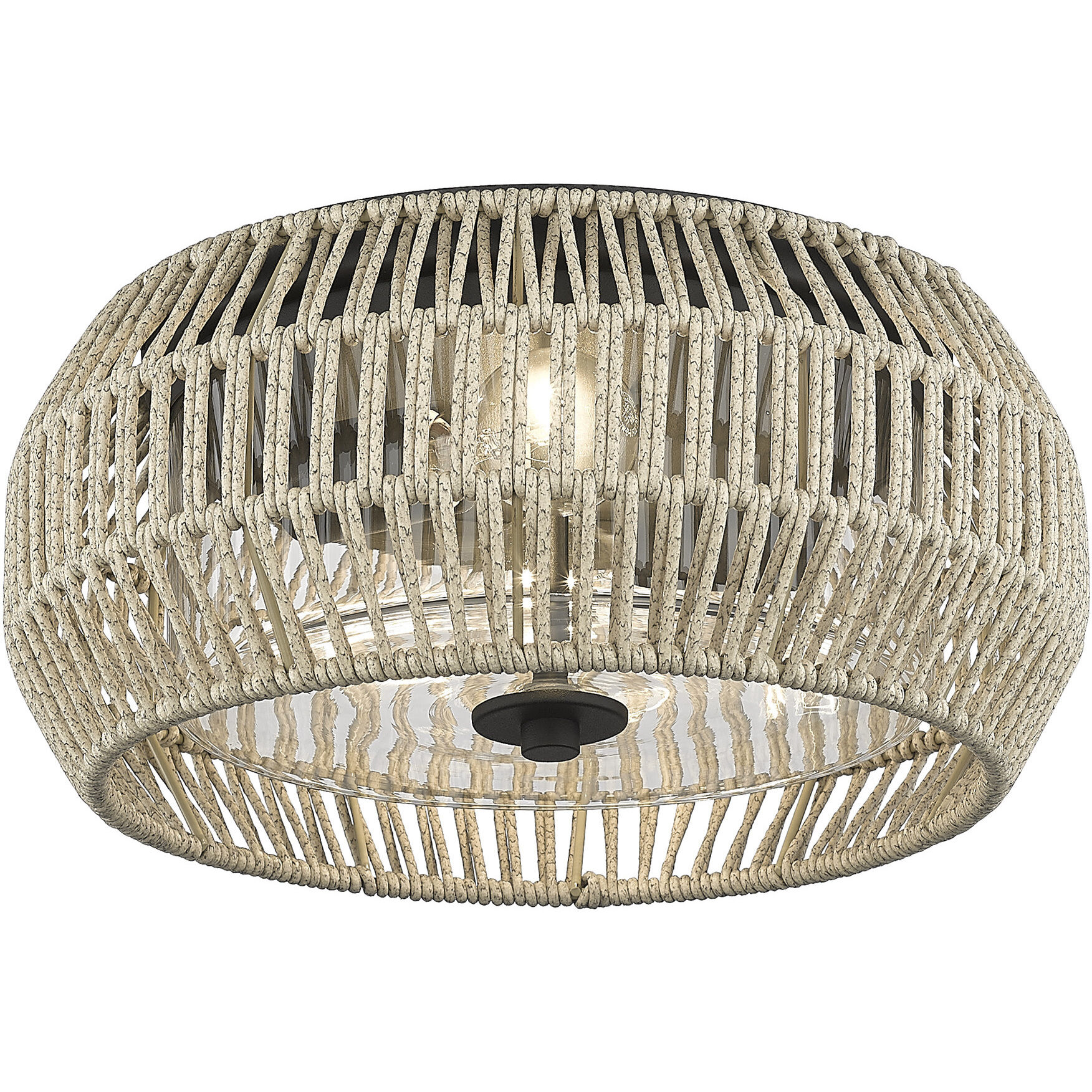 Seabrooke 2 Light 6.63 inch Natural Black Outdoor Ceiling
