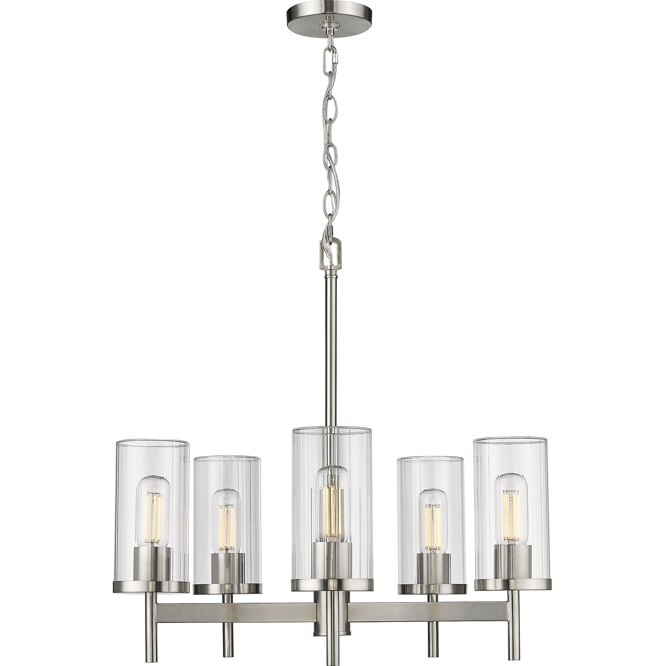 Winslett 5 Light 23.75 inch Pewter Chandelier Ceiling Light
