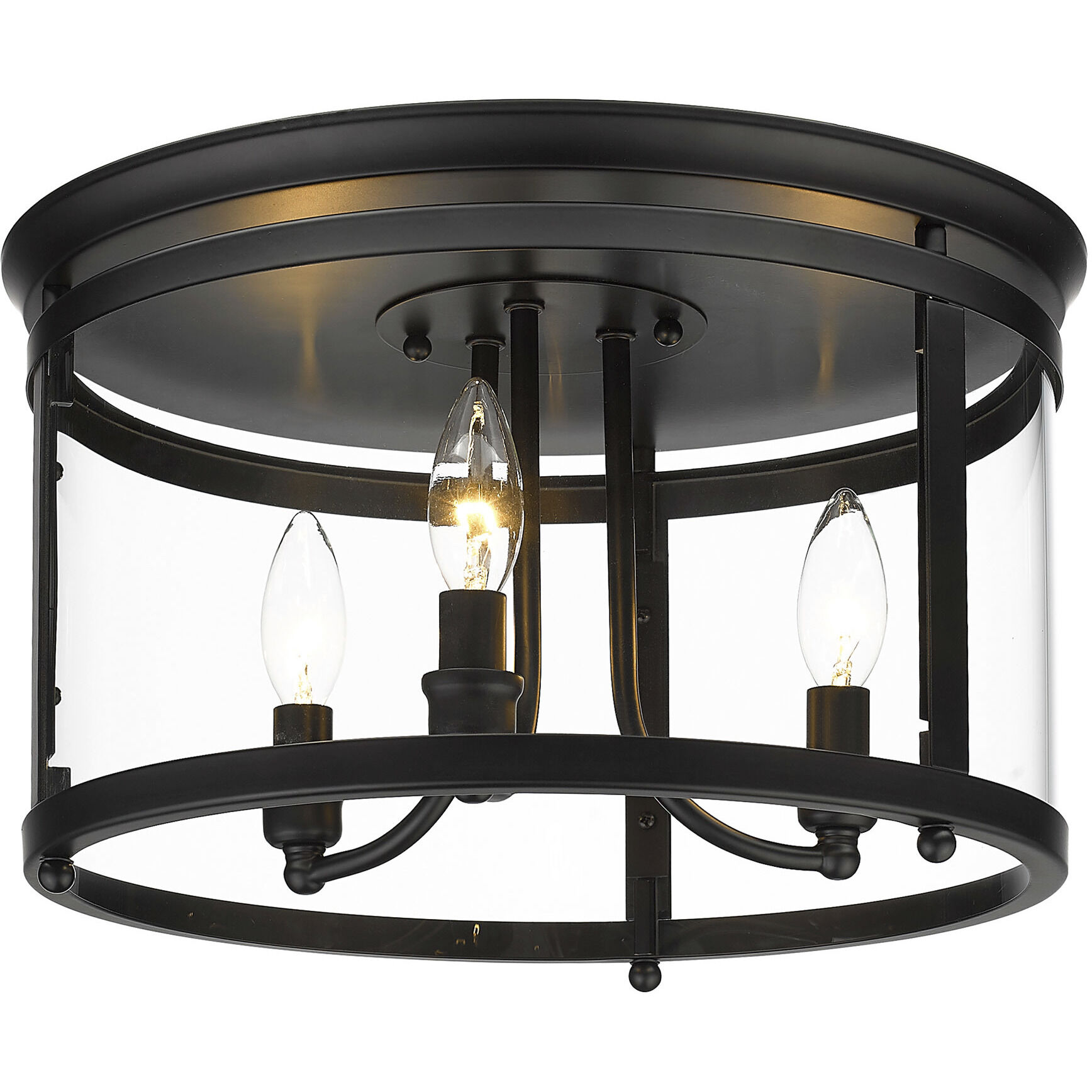Payton 3 Light 14.75 inch Matte Black Flush Mount Ceiling Light