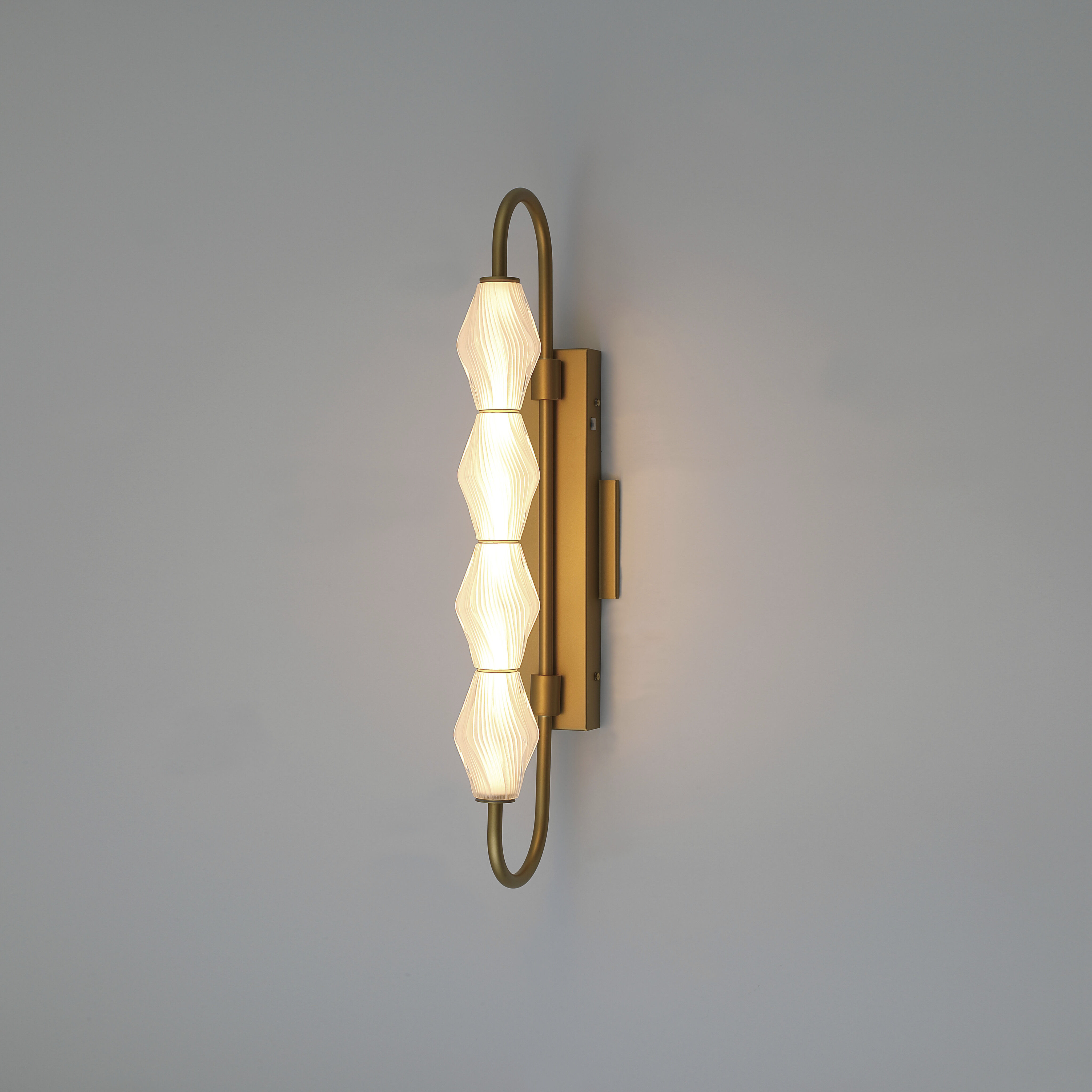 Geode 4 Light 27 inch Satin Brushed Gold Outdoor Wall Light