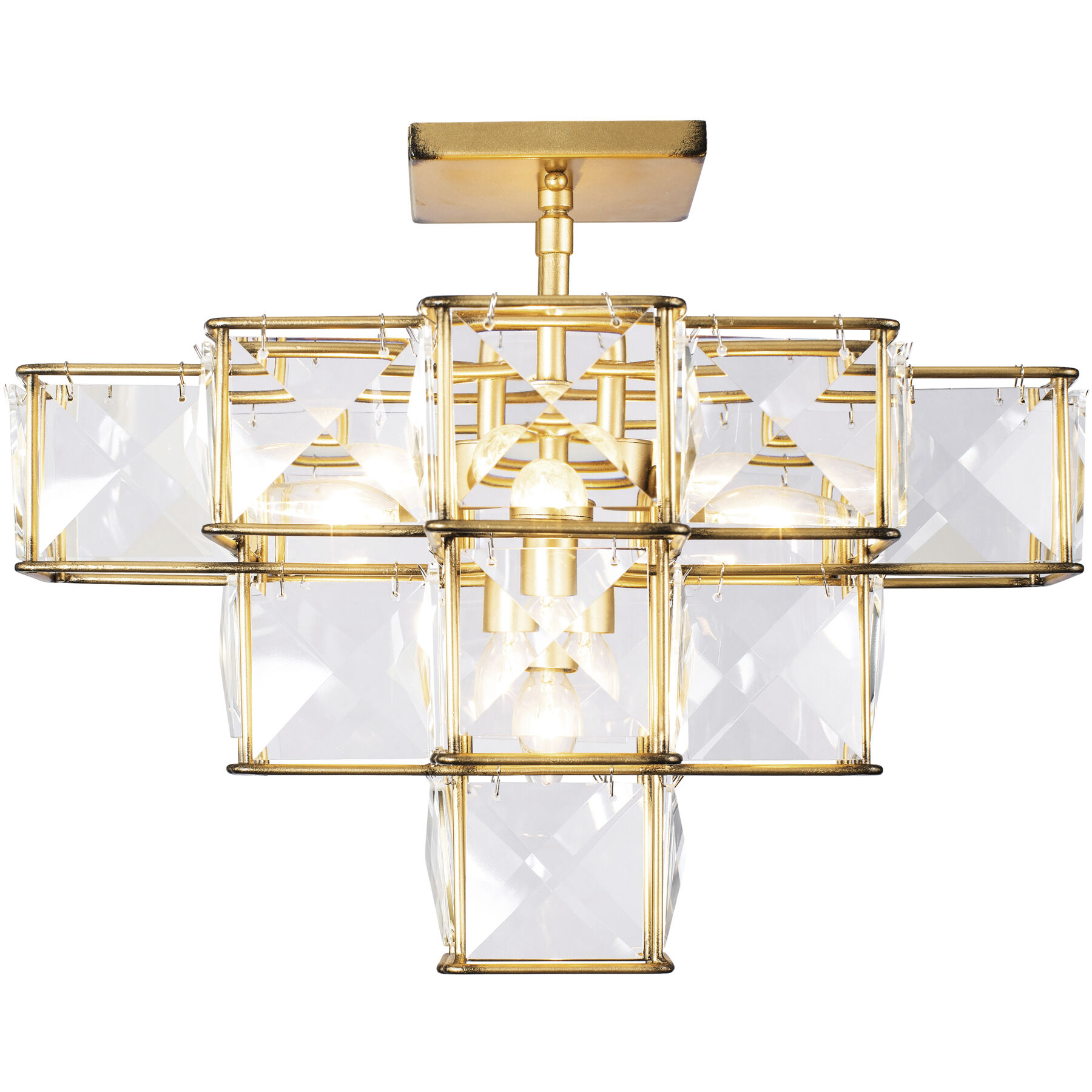 Cubic 5 Light 18.5 inch Calypso Gold Semi-Flush Ceiling Light