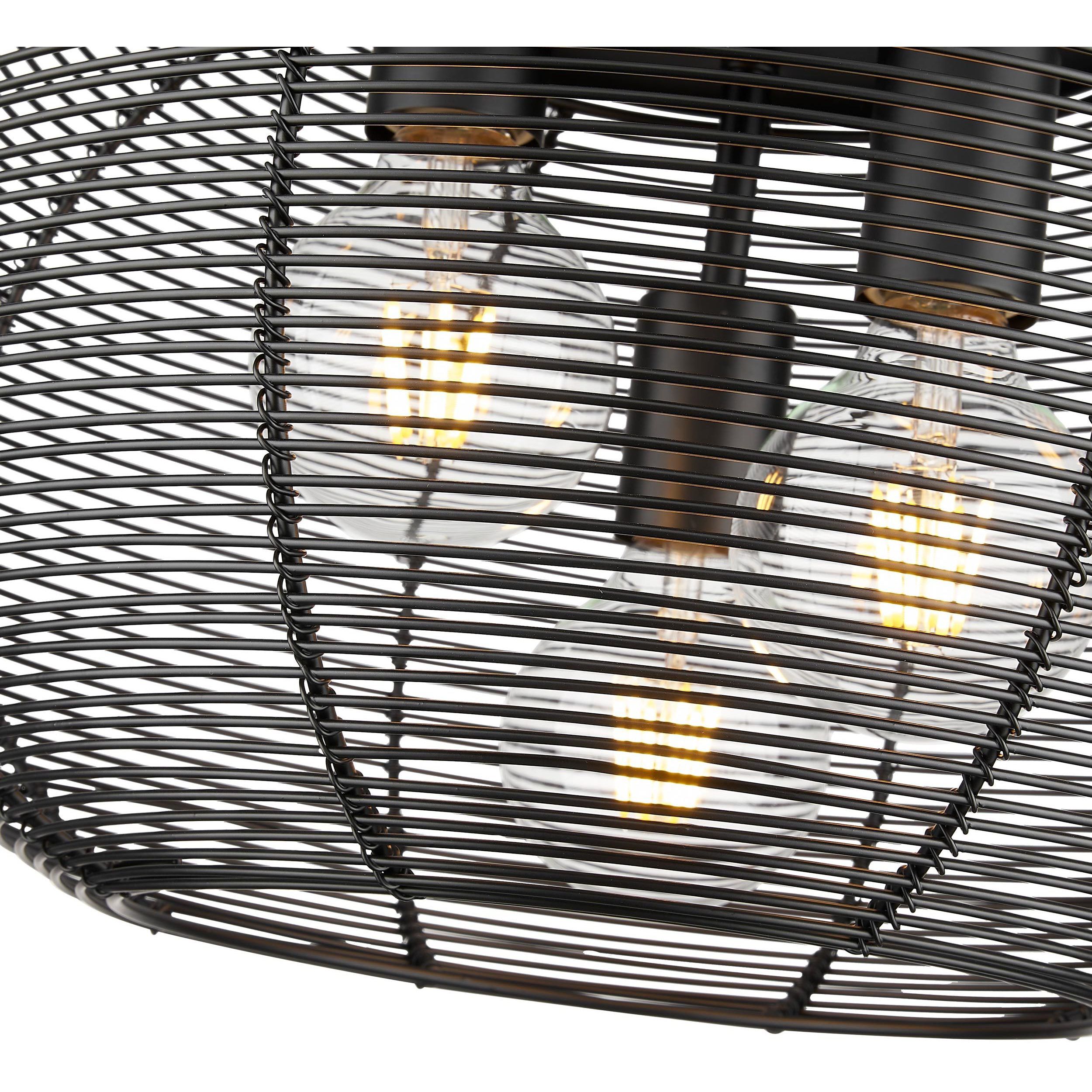 Calypso 3 Light 15 inch Matte Black Flush Mount Ceiling Light