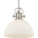 Yep Hines Pendant Ceiling Light in Pewter, Opal Glass, Large