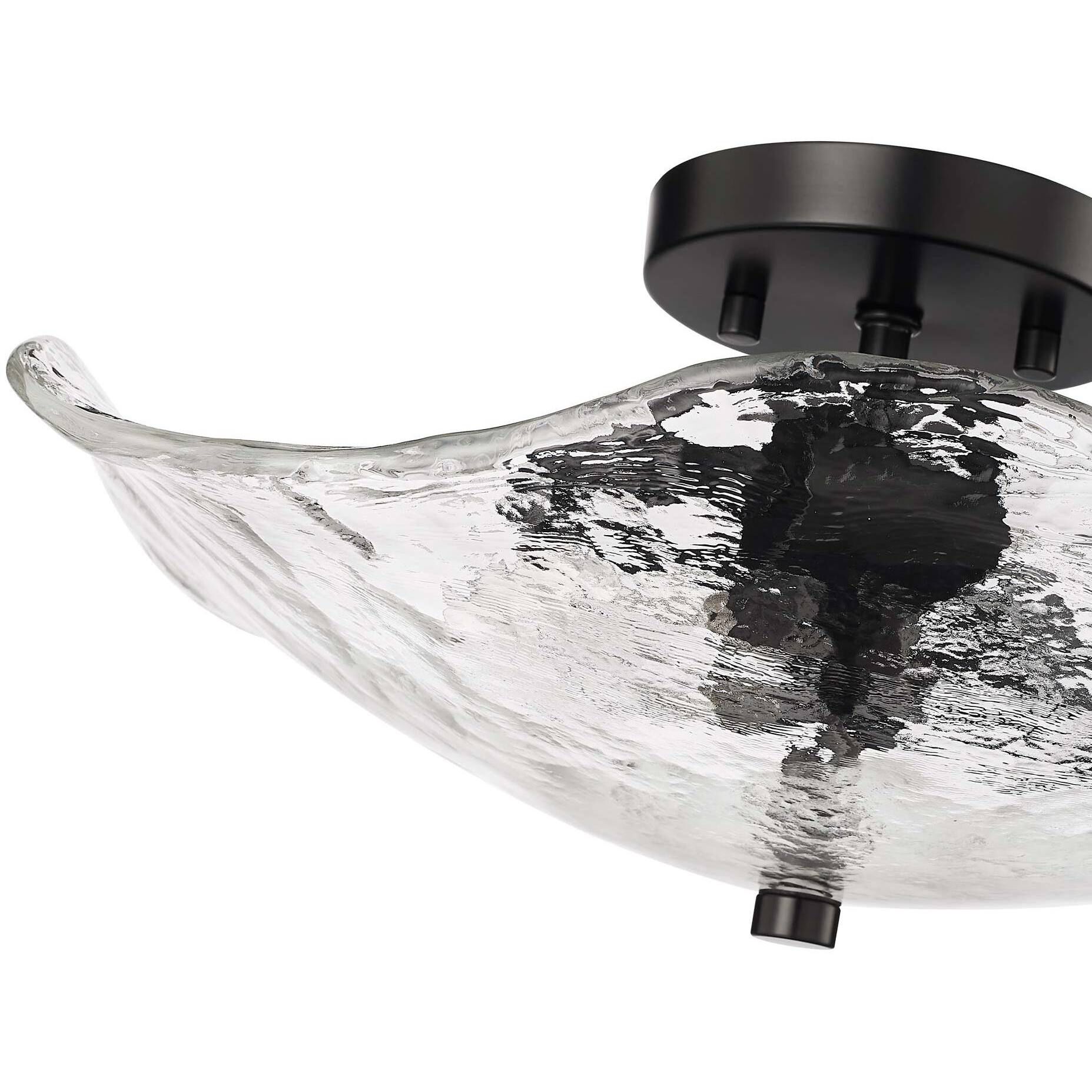 Samara 2 Light 15.38 inch Matte Black Semi-Flush Mount Ceiling Light