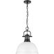 Duncan 1 Light 14 inch Matte Black Pendant Ceiling Light in Matte White