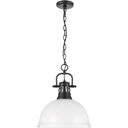 Duncan 1 Light 14 inch Matte Black Pendant Ceiling Light in Matte White