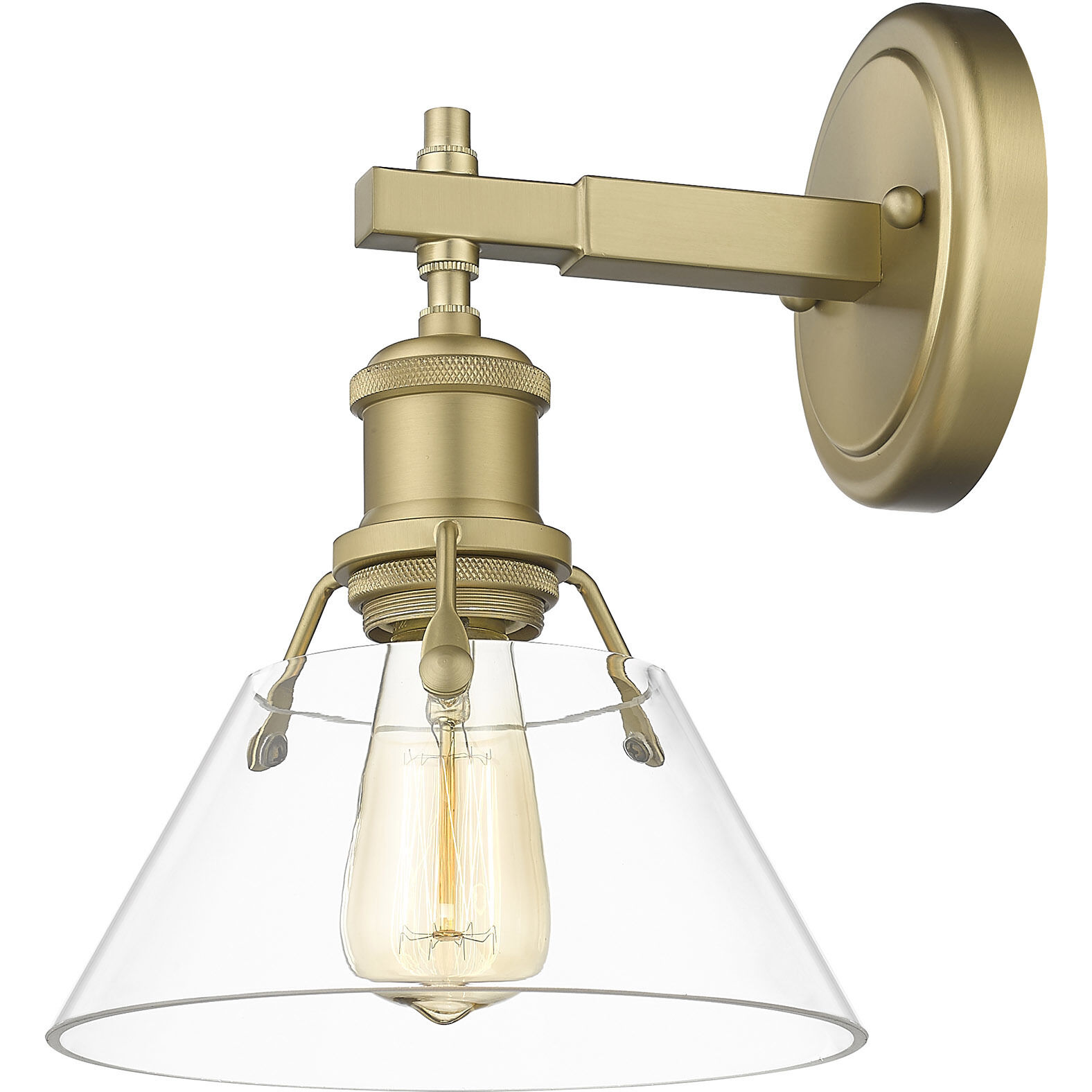 Yep Orwell Vanity Wall Light in Clear Glass, Brushed Champagne Brass