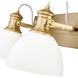 Yep Hines Vanity Wall Light in Opal Glass, Brushed Champagne Brass