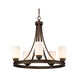 Hidalgo 5 Light 28 inch Sovereign Bronze Chandelier Ceiling Light in Opal Glass