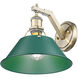 Yep Orwell 1 Light 10 inch Aged Brass Wall Sconce Wall Light in Pine Green