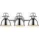 Duncan 3 Light 24.5 inch Pewter Bath Vanity Light Wall Light in Chrome