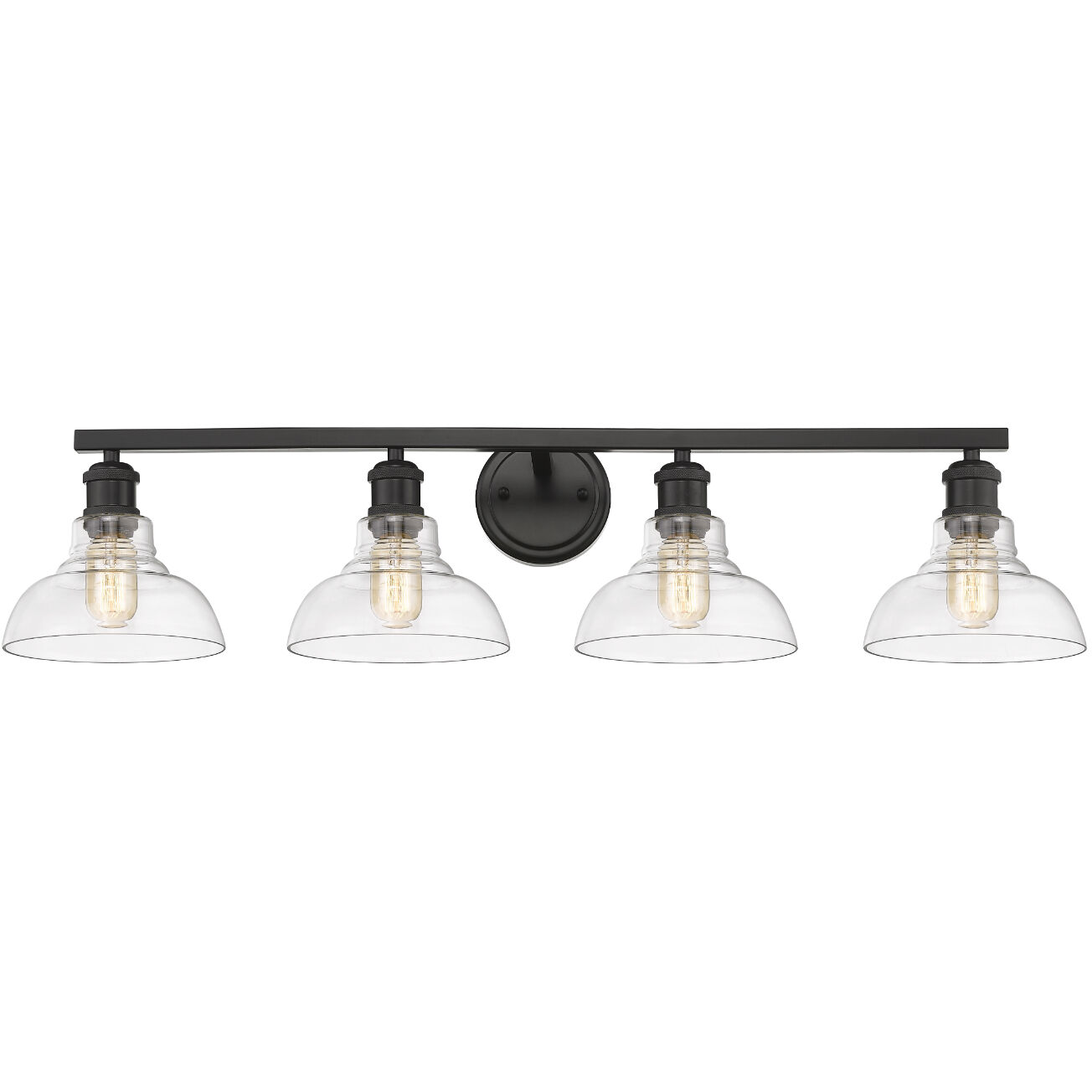 Yep Carver Vanity Wall Light in Matte Black, Clear Glass