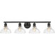 Yep Carver Vanity Wall Light in Matte Black, Clear Glass