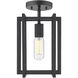 Tribeca 1 Light 7.25 inch Matte Black Semi-Flush Mount Ceiling Light in Matte Black/Matte Black