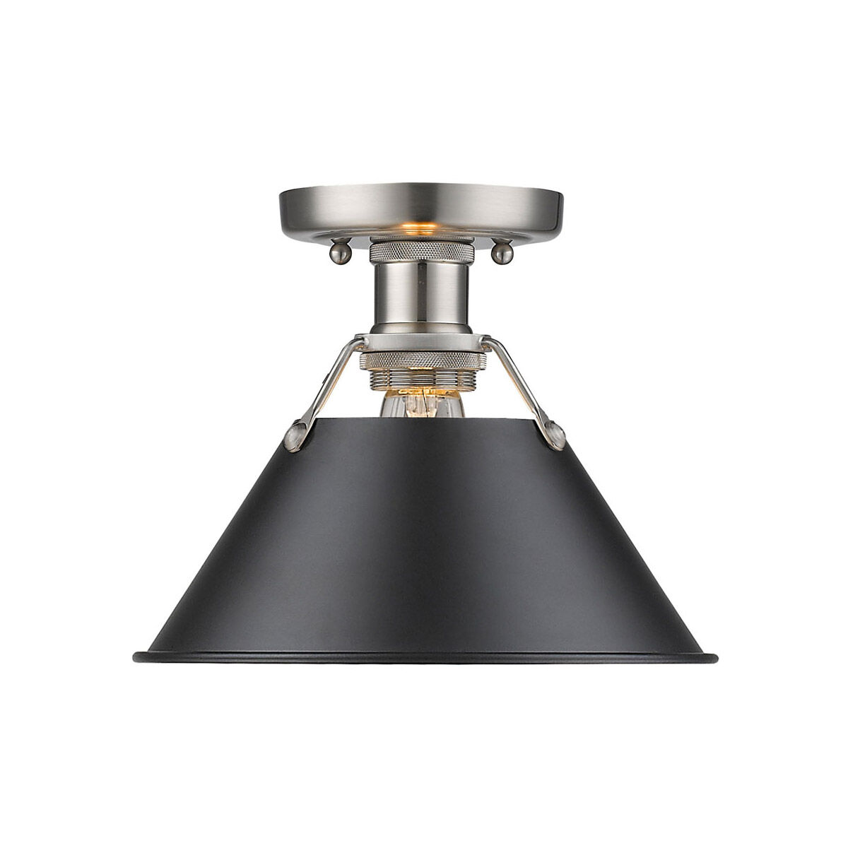Pewter flush ceiling light outlet