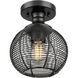 Calypso 1 Light 7.63 inch Matte Black Semi-Flush Mount Ceiling Light