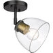 Roxie 1 Light 6.25 inch Matte Black/Brushed Champagne Brass Wall Sconce Wall Light