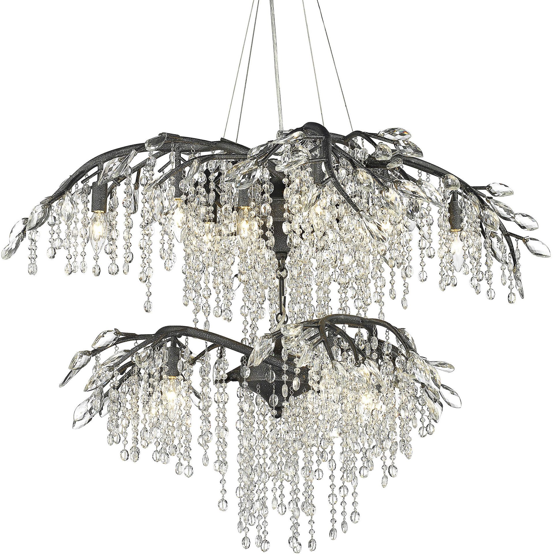 Autumn Twilight 18 Light 40 inch Black Iron Chandelier Ceiling Light, Large