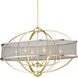 Colson 6 Light 36 inch Olympic Gold Linear Pendant Ceiling Light in Pewter 