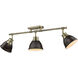 Yep Duncan 3 Light 35.38 inch Aged Brass Semi-Flush Mount Ceiling Light in Rubbed Bronze, Damp