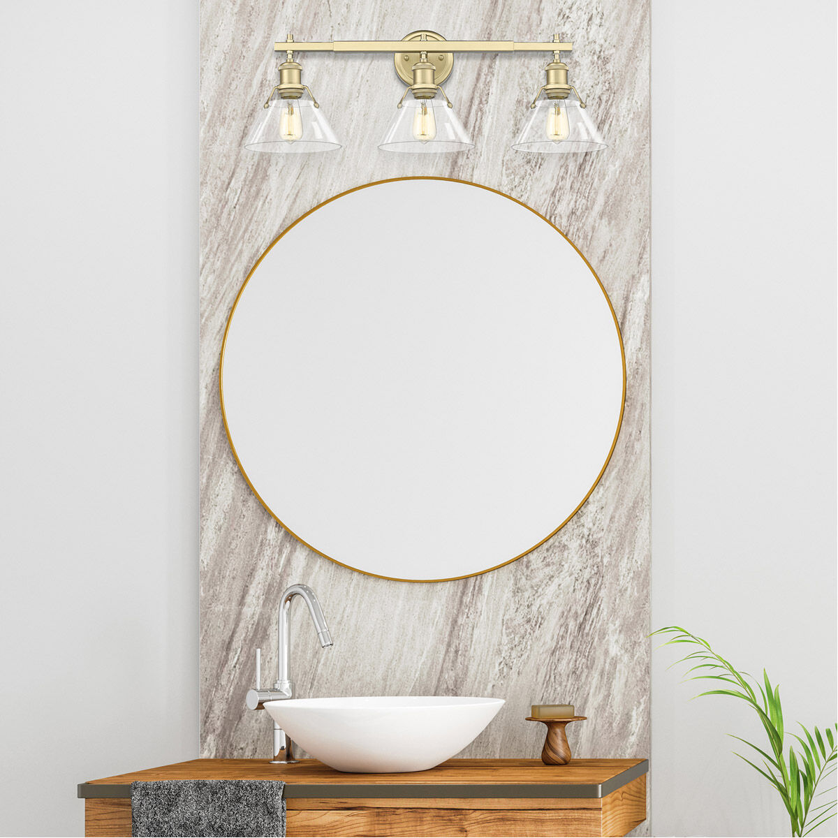 Champagne bronze store bathroom vanity light