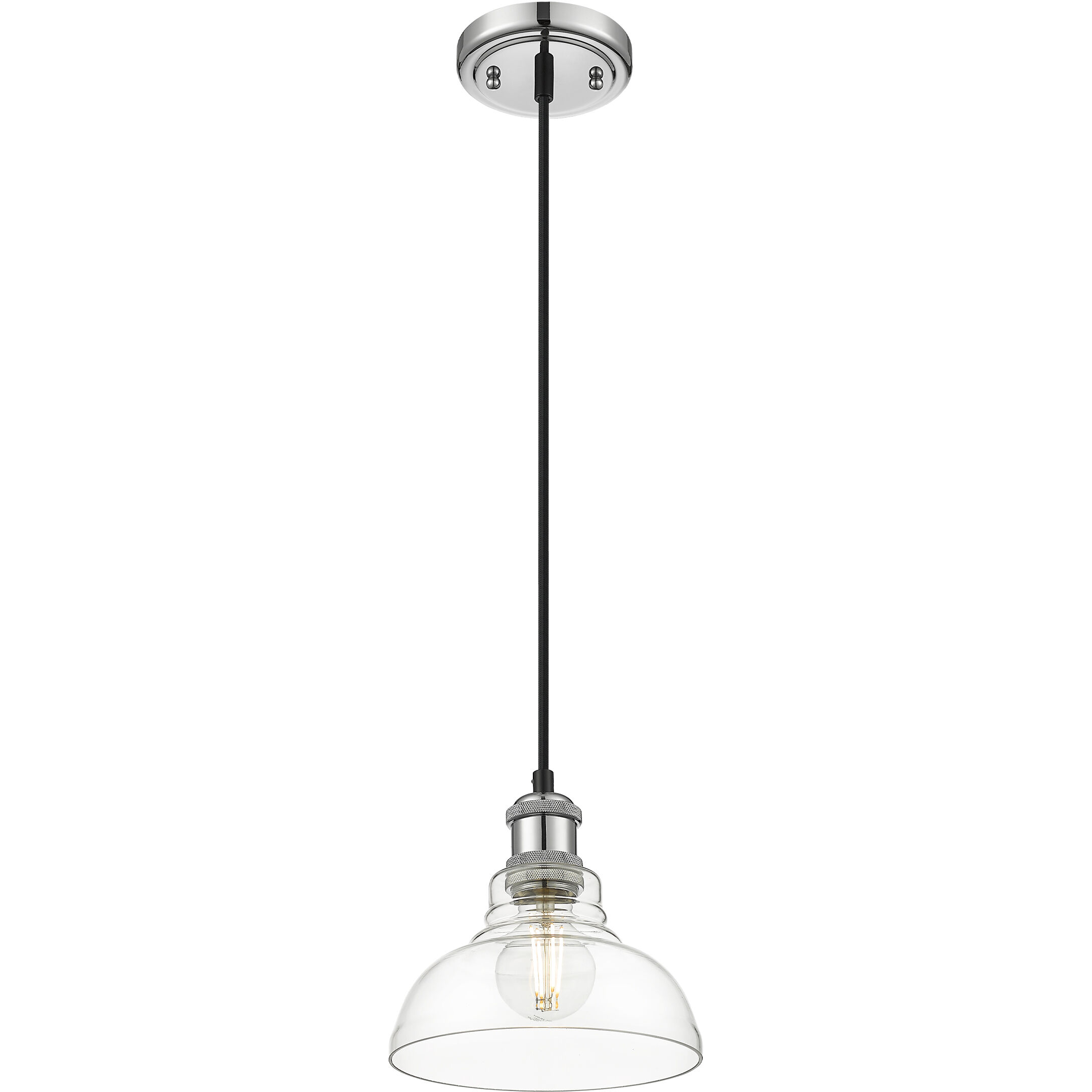 Yep Carver 1 Light 7.5 inch Chrome Pendant Ceiling Light in Clear Glass