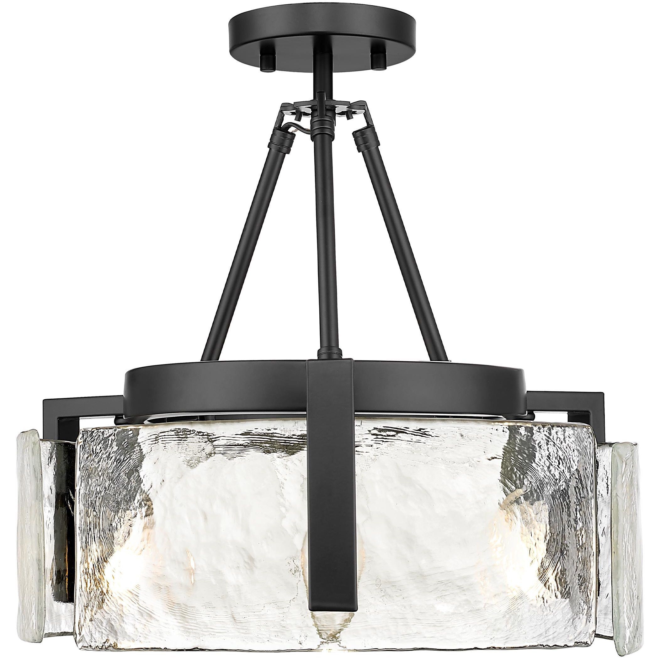 Aenon 3 Light 16.5 inch Matte Black Semi-Flush Mount Ceiling Light