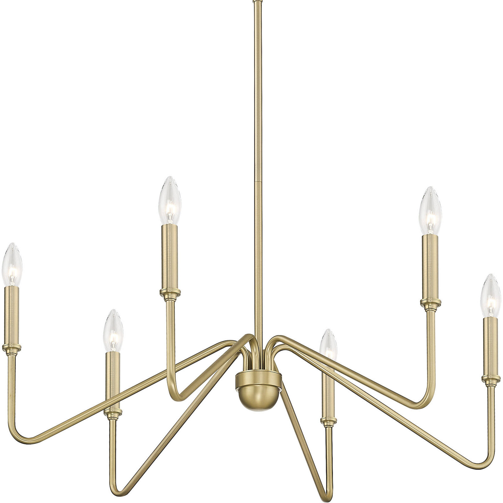 Yep Kennedy 29.75 inch 60.00 watt Brushed Champagne Brass Chandelier Ceiling Light in No Shade