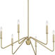 Yep Kennedy 29.75 inch 60.00 watt Brushed Champagne Brass Chandelier Ceiling Light in No Shade
