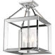 Smyth 3 Light 12 inch Chrome Mini Chandelier Ceiling Light in Clear Glass, Convertible