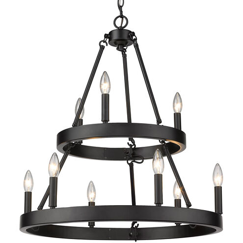 Alastair 9 Light 24 inch Matte Black Chandelier Ceiling Light