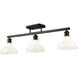 Carver 3 Light 7.63 inch Matte Black Semi-Flush Ceiling Light