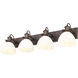 Hines 4 Light 34.5 inch Rubbed Bronze Bath Vanity Light Wall Light in Opal Glass