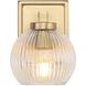 Elliott 1 Light 7.25 inch Brushed Champagne Bronze Vanity Light Wall Light in Ribbed Clear