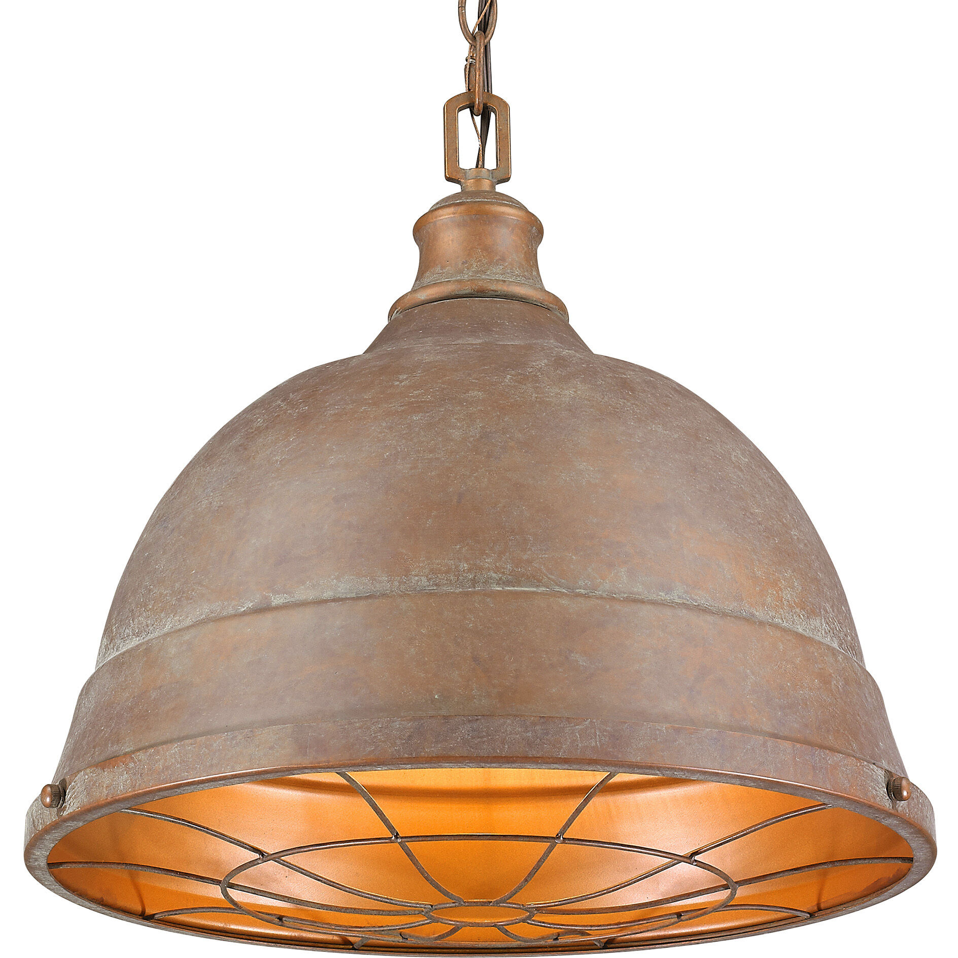 Bartlett Pendant Ceiling Light in Copper Patina, Large