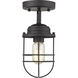 Seaport 1 Light 5 inch Matte Black Semi-flush Ceiling Light