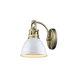 Duncan 1 Light 8 inch Aged Brass Bath Vanity Wall Light in White
