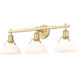 Orwell 3 Light 27 inch Brushed Champagne Bronze Bath Vanity Wall Light in Opal Glass